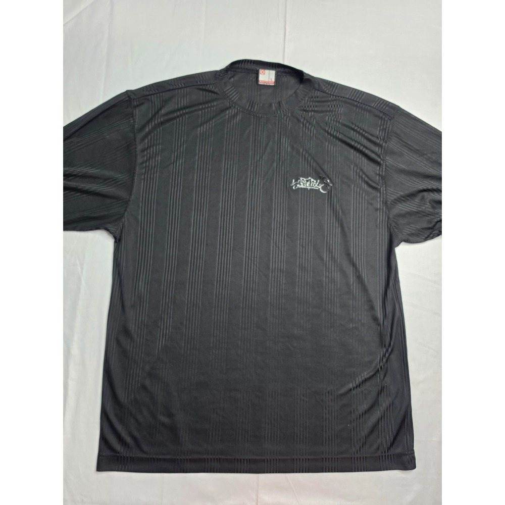 Vintage Southpole T-Shirt Men's Large Black Striped Short-Sleeve Streetwear Y2K
